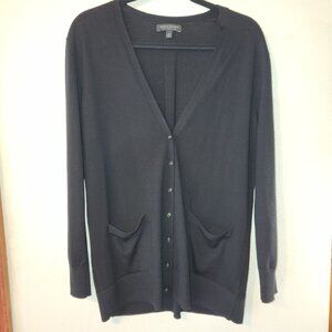 Banana Republic Merino Wool Black Cardigan Sweater Women's Size Medium Excellent
